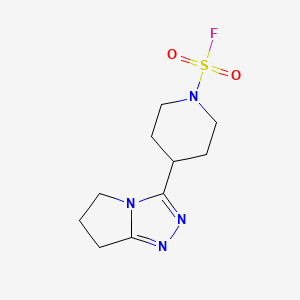 molecular formula C10H15FN4O2S B2543884 4-(6,7-Dihydro-5H-pyrrolo[2,1-c][1,2,4]triazol-3-yl)piperidine-1-sulfonyl fluoride CAS No. 2411305-66-1