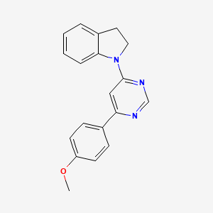 molecular formula C19H17N3O B2543893 1-(6-(4-Methoxyphenyl)pyrimidin-4-yl)indoline CAS No. 1203226-09-8