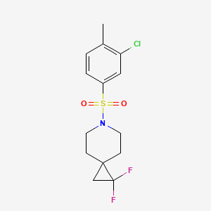 molecular formula C14H16ClF2NO2S B2543903 6-((3-Chlor-4-methylphenyl)sulfonyl)-1,1-difluor-6-azaspiro[2.5]octan CAS No. 2177061-14-0