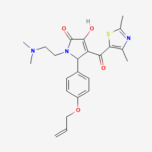 molecular formula C23H27N3O4S B2543906 5-(4-(allyloxy)phenyl)-1-(2-(dimethylamino)ethyl)-4-(2,4-dimethylthiazole-5-carbonyl)-3-hydroxy-1H-pyrrol-2(5H)-one CAS No. 623127-19-5