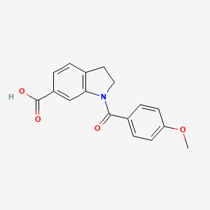 molecular formula C17H15NO4 B2543915 1-(4-甲氧基苯甲酰)-6-吲哚甲酸 CAS No. 1706439-27-1