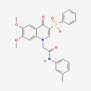 2-[3-(benzenesulfonyl)-6,7-dimethoxy-4-oxoquinolin-1-yl]-N-(3-methylphenyl)acetamide