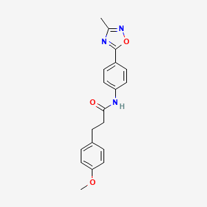 molecular formula C19H19N3O3 B2543929 3-(4-methoxyphenyl)-N-(4-(3-methyl-1,2,4-oxadiazol-5-yl)phenyl)propanamide CAS No. 1226433-54-0