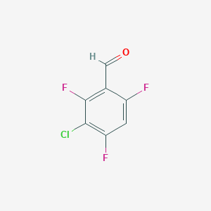 molecular formula C7H2ClF3O B2543934 3-Chloro-2,4,6-trifluorobenzaldehyde CAS No. 1160573-14-7