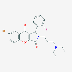 molecular formula C24H24BrFN2O3 B254395 7-Bromo-2-[3-(diethylamino)propyl]-1-(2-fluorophenyl)-1,2-dihydrochromeno[2,3-c]pyrrole-3,9-dione 