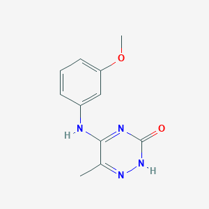 molecular formula C11H12N4O2 B2543955 5-((3-methoxyphenyl)amino)-6-methyl-1,2,4-triazin-3(2H)-one CAS No. 459213-93-5