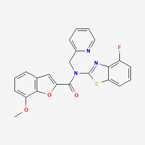 N-(4-fluorobenzo[d]thiazol-2-yl)-7-methoxy-N-(pyridin-2-ylmethyl)benzofuran-2-carboxamide