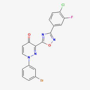 1-(3-bromophenyl)-3-(3-(4-chloro-3-fluorophenyl)-1,2,4-oxadiazol-5-yl)pyridazin-4(1H)-one