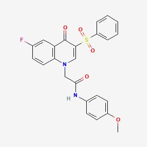 molecular formula C24H19FN2O5S B2543978 2-(6-fluoro-4-oxo-3-(phenylsulfonyl)quinolin-1(4H)-yl)-N-(4-methoxyphenyl)acetamide CAS No. 902278-60-8