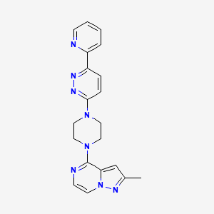 molecular formula C20H20N8 B2543979 2-Methyl-4-[4-(6-pyridin-2-ylpyridazin-3-yl)piperazin-1-yl]pyrazolo[1,5-a]pyrazine CAS No. 2380185-77-1