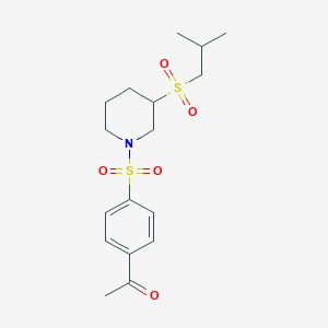 1-(4-{[3-(2-Methylpropanesulfonyl)piperidin-1-yl]sulfonyl}phenyl)ethan-1-one