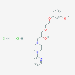 molecular formula C21H31Cl2N3O4 B2543983 1-(2-(3-Methoxyphenoxy)ethoxy)-3-(4-(pyridin-2-yl)piperazin-1-yl)propan-2-ol dihydrochloride CAS No. 1215786-95-0