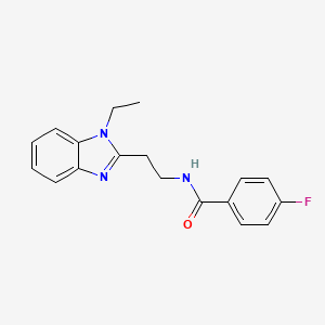 N-[2-(1-ethylbenzimidazol-2-yl)ethyl]-4-fluorobenzamide