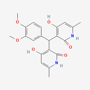 3,3'-((3,4-dimethoxyphenyl)methylene)bis(4-hydroxy-6-methylpyridin-2(1H)-one)