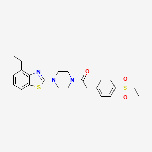 molecular formula C23H27N3O3S2 B2544010 1-(4-(4-Ethylbenzo[d]thiazol-2-yl)piperazin-1-yl)-2-(4-(ethylsulfonyl)phenyl)ethanone CAS No. 941931-98-2