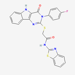 N-(benzo[d]thiazol-2-yl)-2-((3-(4-fluorophenyl)-4-oxo-4,5-dihydro-3H-pyrimido[5,4-b]indol-2-yl)thio)acetamide