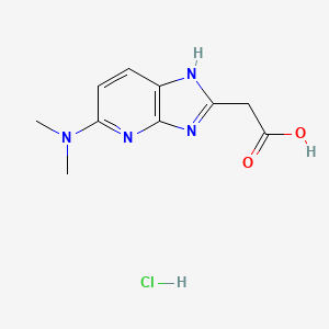 molecular formula C10H13ClN4O2 B2544012 2-[5-(Dimethylamino)-1H-imidazo[4,5-b]pyridin-2-yl]acetic acid;hydrochloride CAS No. 2228295-83-6