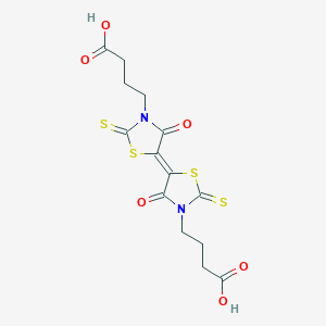 4-{(5E)-5-[3-(3-carboxypropyl)-4-oxo-2-thioxo-1,3-thiazolidin-5-ylidene]-4-oxo-2-thioxo-1,3-thiazolidin-3-yl}butanoic acid
