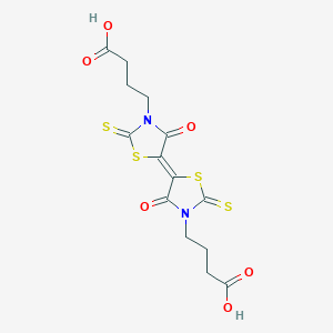 molecular formula C14H14N2O6S4 B2544018 4-{(5E)-5-[3-(3-Carboxypropyl)-4-oxo-2-thioxo-1,3-thiazolidin-5-yliden]-4-oxo-2-thioxo-1,3-thiazolidin-3-yl}butansäure CAS No. 175082-78-7