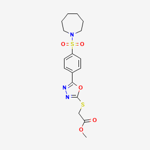 Methyl ({5-[4-(azepan-1-ylsulfonyl)phenyl]-1,3,4-oxadiazol-2-yl}sulfanyl)acetate