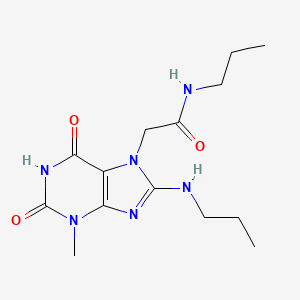 2-(3-methyl-2,6-dioxo-8-(propylamino)-2,3-dihydro-1H-purin-7(6H)-yl)-N-propylacetamide