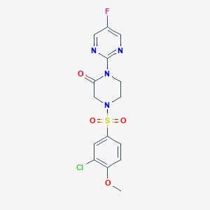 4-(3-Chloro-4-methoxybenzenesulfonyl)-1-(5-fluoropyrimidin-2-yl)piperazin-2-one