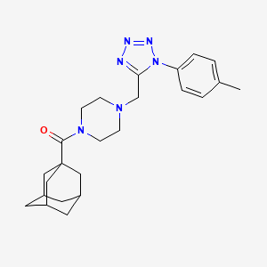 (3r,5r,7r)-adamantan-1-yl(4-((1-(p-tolyl)-1H-tetrazol-5-yl)methyl)piperazin-1-yl)methanone