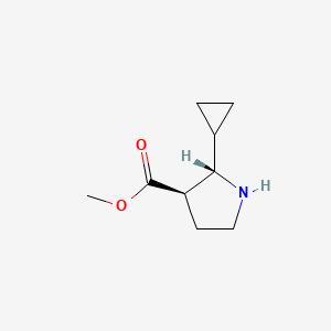 molecular formula C9H15NO2 B2544055 Methyl (2S,3R)-2-cyclopropylpyrrolidine-3-carboxylate CAS No. 2580100-63-4