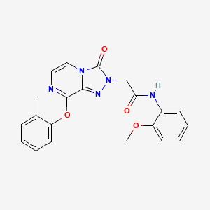 molecular formula C21H19N5O4 B2544056 N-(2-甲氧基苯基)-2-[8-(2-甲基苯氧基)-3-氧代[1,2,4]三唑并[4,3-a]吡嗪-2(3H)-基]乙酰胺 CAS No. 1251600-47-1