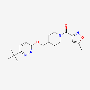 molecular formula C19H26N4O3 B2544057 [4-[(6-Tert-butylpyridazin-3-yl)oxymethyl]piperidin-1-yl]-(5-methyl-1,2-oxazol-3-yl)methanone CAS No. 2309538-80-3