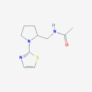 molecular formula C10H15N3OS B2544058 N-((1-(thiazol-2-yl)pyrrolidin-2-yl)methyl)acetamide CAS No. 1706271-86-4