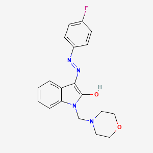 molecular formula C19H19FN4O2 B2544063 1-(吗啉甲基)-1H-吲哚-2,3-二酮 3-[N-(4-氟苯基)腙] CAS No. 338391-77-8