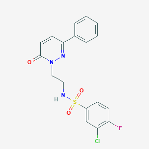 3-chloro-4-fluoro-N-(2-(6-oxo-3-phenylpyridazin-1(6H)-yl)ethyl)benzenesulfonamide