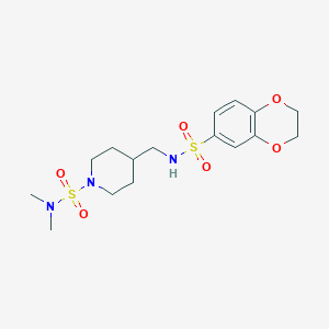 4-((2,3-dihydrobenzo[b][1,4]dioxine-6-sulfonamido)methyl)-N,N-dimethylpiperidine-1-sulfonamide