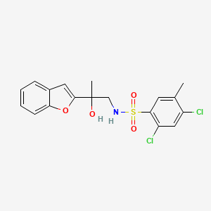 molecular formula C18H17Cl2NO4S B2544087 N-(2-(benzofuran-2-yl)-2-hydroxypropyl)-2,4-dichloro-5-methylbenzenesulfonamide CAS No. 2034601-04-0