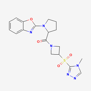 (1-(benzo[d]oxazol-2-yl)pyrrolidin-2-yl)(3-((4-methyl-4H-1,2,4-triazol-3-yl)sulfonyl)azetidin-1-yl)methanone