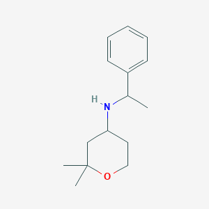 molecular formula C15H23NO B2544094 2,2-dimethyl-N-(1-phenylethyl)tetrahydro-2H-pyran-4-amine CAS No. 585562-39-6