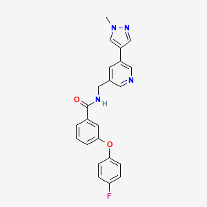 3-(4-fluorophenoxy)-N-((5-(1-methyl-1H-pyrazol-4-yl)pyridin-3-yl)methyl)benzamide