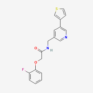 molecular formula C18H15FN2O2S B2544098 2-(2-fluorophenoxy)-N-((5-(thiophen-3-yl)pyridin-3-yl)methyl)acetamide CAS No. 1798490-09-1