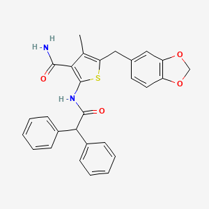 5-(Benzo[d][1,3]dioxol-5-ylmethyl)-2-(2,2-diphenylacetamido)-4-methylthiophene-3-carboxamide