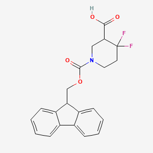 molecular formula C21H19F2NO4 B2544106 1-{[(9H-fluoren-9-yl)methoxy]carbonyl}-4,4-difluoropiperidine-3-carboxylic acid CAS No. 1993316-66-7