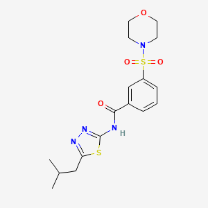 molecular formula C17H22N4O4S2 B2544113 N-[5-(2-methylpropyl)-1,3,4-thiadiazol-2-yl]-3-morpholin-4-ylsulfonylbenzamide CAS No. 745034-89-3