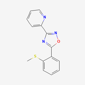 molecular formula C14H11N3OS B2544129 2-{5-[2-(Methylsulfanyl)phenyl]-1,2,4-oxadiazol-3-yl}pyridine CAS No. 866130-97-4