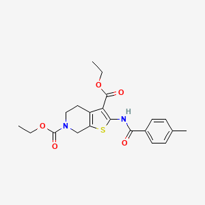 molecular formula C21H24N2O5S B2544130 diethyl 2-(4-methylbenzamido)-4,5-dihydrothieno[2,3-c]pyridine-3,6(7H)-dicarboxylate CAS No. 864926-43-2