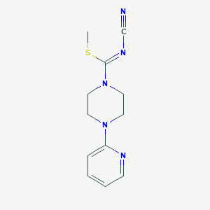 molecular formula C12H15N5S B2544133 methyl N-cyano-4-(2-pyridinyl)tetrahydro-1(2H)-pyrazinecarbimidothioate CAS No. 118630-52-7