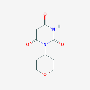 molecular formula C9H12N2O4 B2544135 1-(Tetrahydro-2H-pyran-4-yl)pyrimidine-2,4,6(1H,3H,5H)-trione CAS No. 1565575-87-2