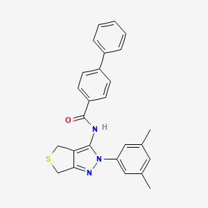 molecular formula C26H23N3OS B2544137 N-(2-(3,5-dimethylphenyl)-4,6-dihydro-2H-thieno[3,4-c]pyrazol-3-yl)-[1,1'-biphenyl]-4-carboxamide CAS No. 396722-61-5