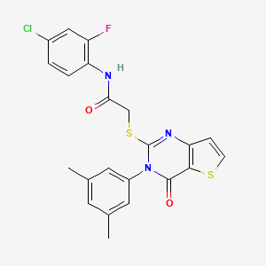 N-(4-chloro-2-fluorophenyl)-2-{[3-(3,5-dimethylphenyl)-4-oxo-3,4-dihydrothieno[3,2-d]pyrimidin-2-yl]sulfanyl}acetamide
