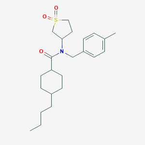 molecular formula C23H35NO3S B254414 4-butyl-N-(1,1-dioxidotetrahydrothiophen-3-yl)-N-(4-methylbenzyl)cyclohexanecarboxamide 