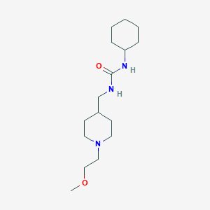 molecular formula C16H31N3O2 B2544146 1-Cyclohexyl-3-((1-(2-methoxyethyl)piperidin-4-yl)methyl)urea CAS No. 1207028-48-5